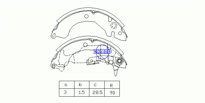 MITSUBISHI LANCER IV Hatchback MINICAB MIRAGE sapatas de freio de tambor OEM: MB366330 MK6670 GS7222, OK-BS113